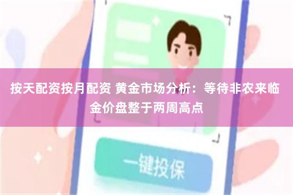 按天配资按月配资 黄金市场分析：等待非农来临 金价盘整于两周高点